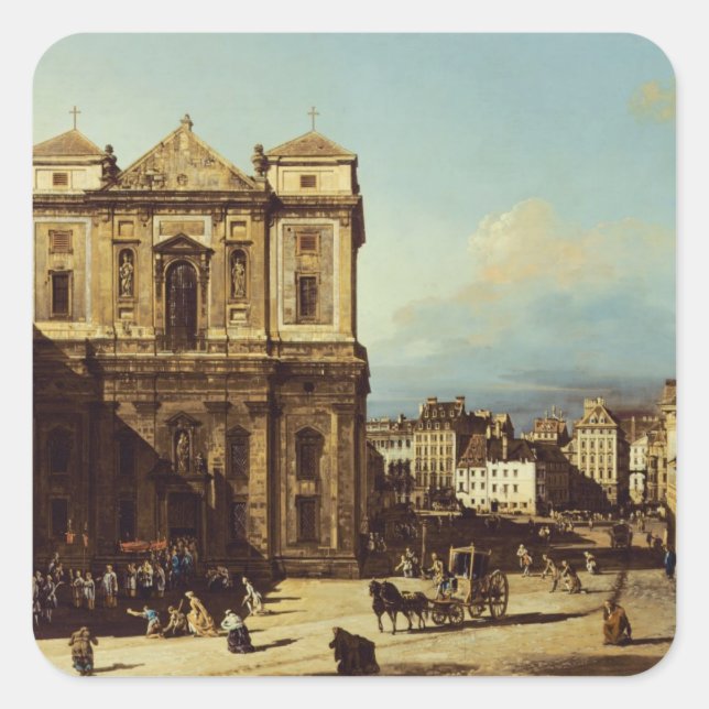 Pegatina Cuadrada El Freyung en Viena, vista desde el noroeste, c. (Anverso)