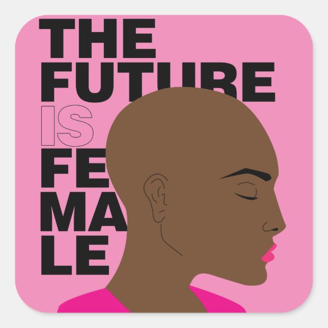 Pegatina Cuadrada El futuro es femenino (Anverso)