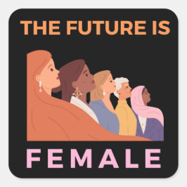 Pegatina Cuadrada El futuro es femenino