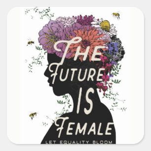 Pegatina Cuadrada El Futuro Es Femenino - pegatinas