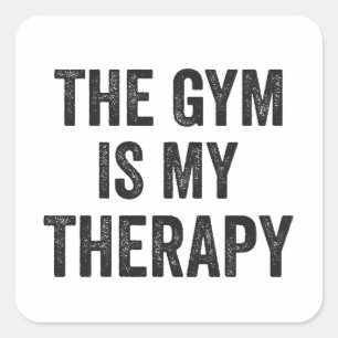 Pegatina Cuadrada El Gimnasio Es Mi Ejercicio Terapéutico Fitness