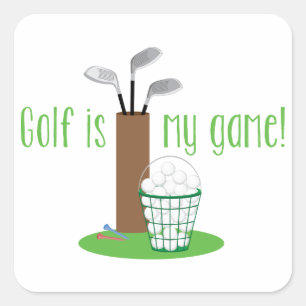 Pegatina Cuadrada El golf es mi juego