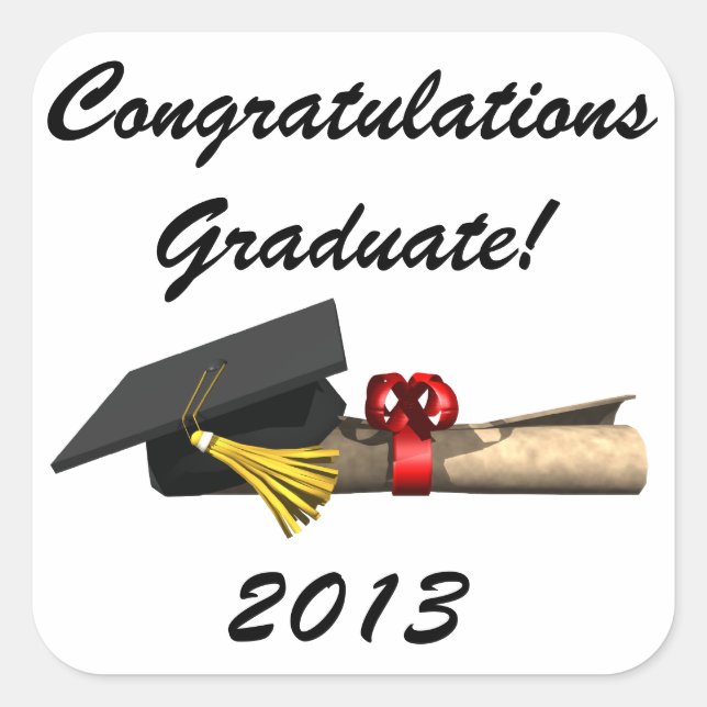 Pegatina Cuadrada El graduado - (Anverso)