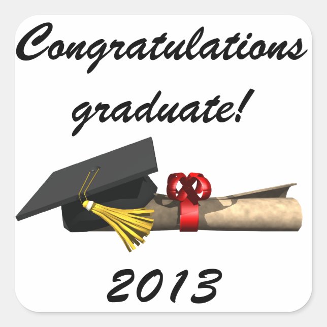 Pegatina Cuadrada El graduado - (Anverso)