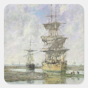 Pegatina Cuadrada El gran barco, 1879 (aceite sobre lienzo)