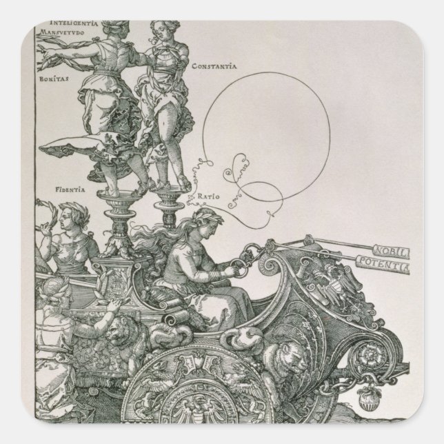 Pegatina Cuadrada El gran carro triunfal' (Anverso)