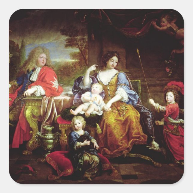 Pegatina Cuadrada El Gran Dauphin con su esposa (Anverso)