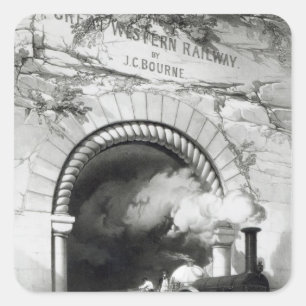 Pegatina Cuadrada El gran ferrocarril occidental, 1846