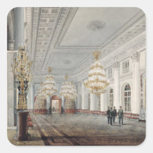 Pegatina Cuadrada El gran pasillo, palacio del invierno, St