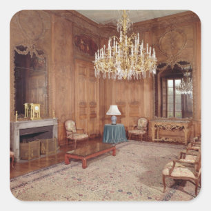 Pegatina Cuadrada El gran salón con artesanía en madera
