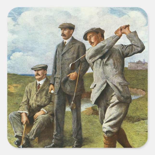 Pegatina Cuadrada El gran triunvirato (Anverso)