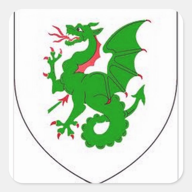 PEGATINA CUADRADA EL GREEN POLACO NACIONAL DRAGON COAT OF ARMS (Anverso)