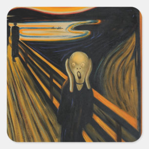 Pegatina Cuadrada El grito de Edvard Munch