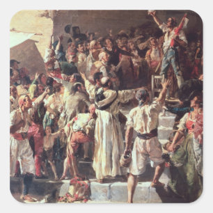 Pegatina Cuadrada El grito del palier declarando que estaba