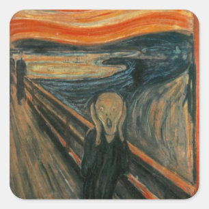 Pegatina Cuadrada El grito - Edvard Munch