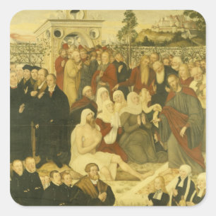 Pegatina Cuadrada El grupo de los reformadores en un milagro