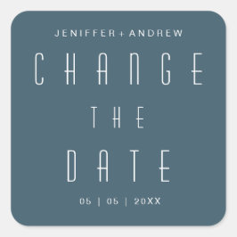 Pegatina Cuadrada el guión minimalista moderno cambia la fecha