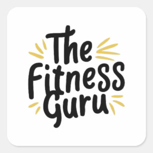 Pegatina Cuadrada El gurú del fitness