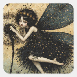 Pegatina Cuadrada El hada del Dandylion