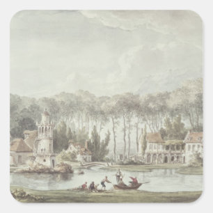 Pegatina Cuadrada El Hameau, Trianon pequeno, 1786