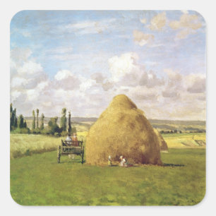 Pegatina Cuadrada El haystack, Pontoise, 1873