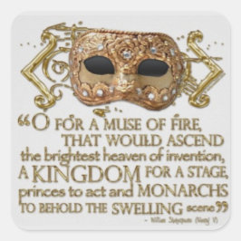 Pegatina Cuadrada El Henry V de Shakespeare, el primer discurso