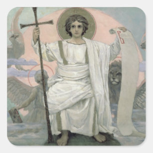 Pegatina Cuadrada El hijo de dios - la palabra de dios, 1885-96