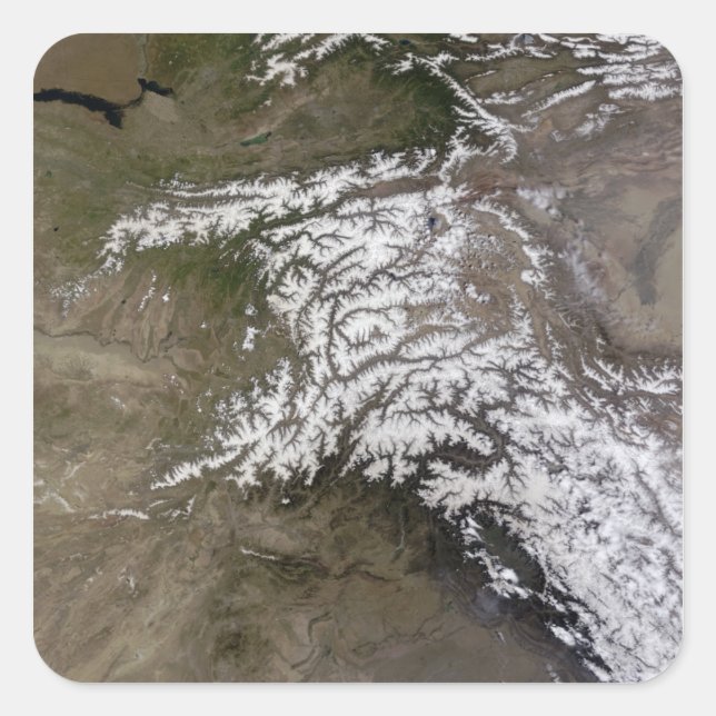 Pegatina Cuadrada El Hindu Kush (Anverso)