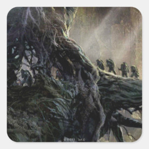 Pegatina Cuadrada EL HOBBIT : DESOLACIÓN DEL Arte Conceptual SMAUG™
