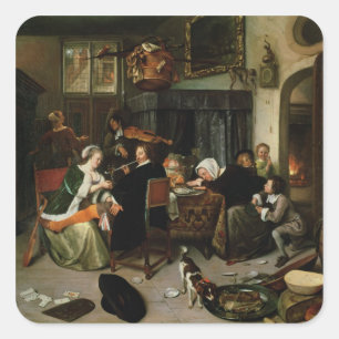 Pegatina Cuadrada El Hogar Dissoluto, 1668