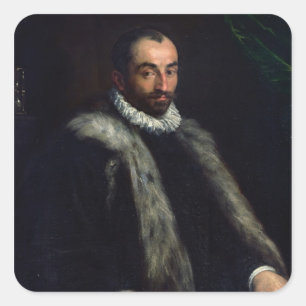 Pegatina Cuadrada El hombre barbudo, 1580