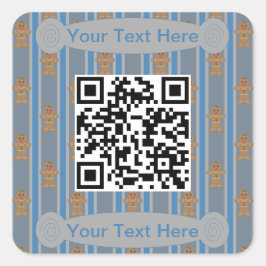 Pegatina Cuadrada El hombre divertido y divertido del pan de jengibr