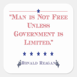 Pegatina Cuadrada El hombre no está libre a menos que el gobierno