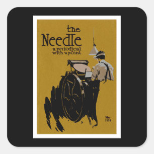 Pegatina Cuadrada El ilustracion periódico Needle
