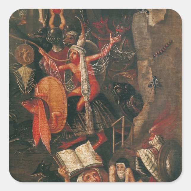 Pegatina Cuadrada El infierno (Anverso)