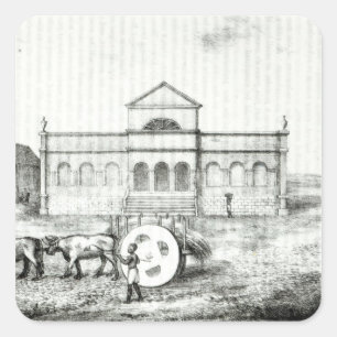 Pegatina Cuadrada El intercambio de Río, un Trapiche público