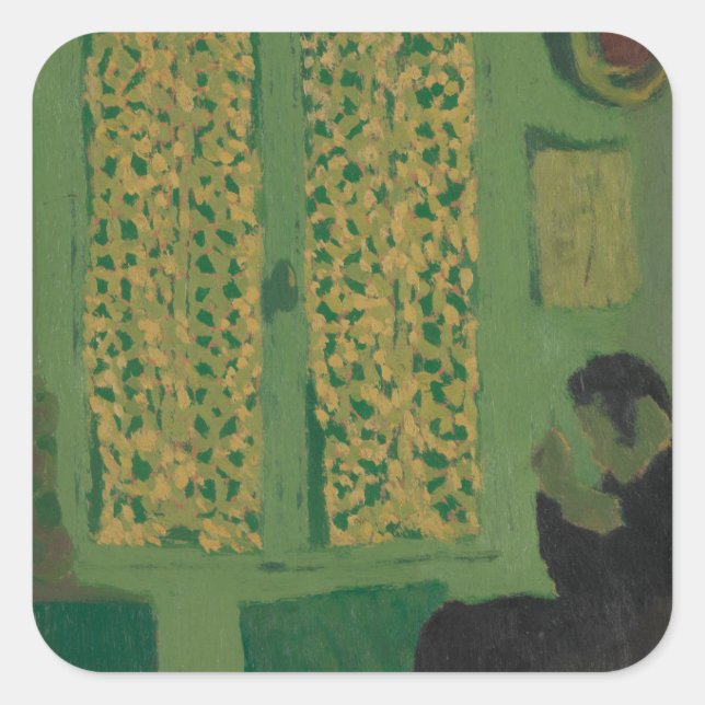 Pegatina Cuadrada El Interior Verde (Anverso)