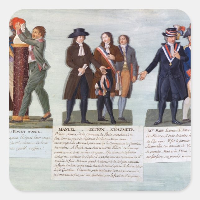 Pegatina Cuadrada El invento del Gorra Rojo, Manuel, Peción (Anverso)