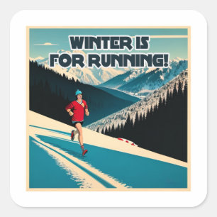 Pegatina Cuadrada El Invierno Es Para Correr