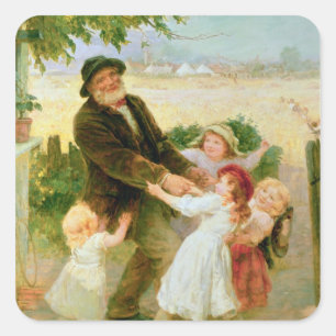 Pegatina Cuadrada El ir a la feria