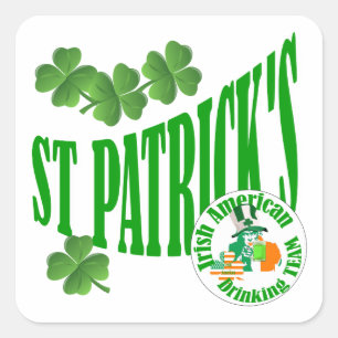 Pegatina Cuadrada El irlandés-americano de San Patrick