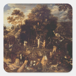 Pegatina Cuadrada El Jardín del Edén