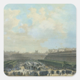 Pegatina Cuadrada El jardín del Palais Royal, 1791