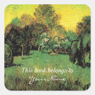 Pegatina Cuadrada El jardín del poeta de Vincent van Gogh.