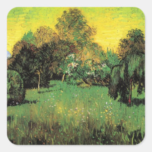 Pegatina Cuadrada El jardín del poeta de Vincent van Gogh