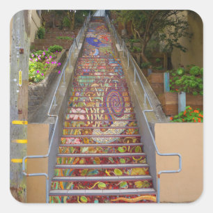 Pegatina Cuadrada El jardín ocultado San Francisco camina los