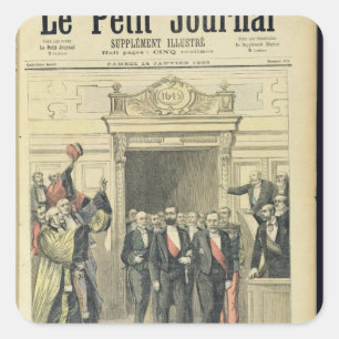 Pegatina Cuadrada El jubileo de Louis Pasteur en el Sorbonne