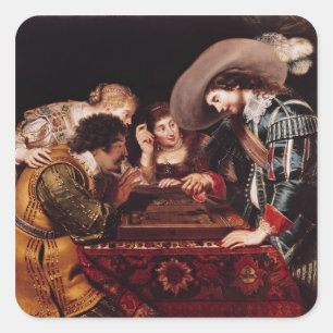 Pegatina Cuadrada El juego del Backgammon