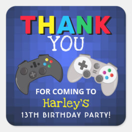 Pegatina Cuadrada ¡El Juego Está En Marcha! | Video Game Gracias