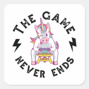Pegatina Cuadrada El juego nunca termina